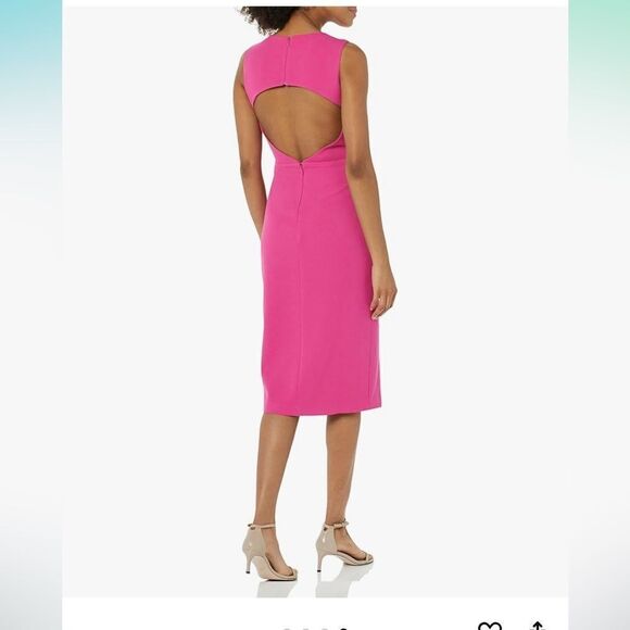 Dress the Population Maeve High Neck Back Cut Out Body Con Dress with Front Slit - Picture 3 of 10